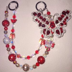 Elegant Red Butterfly Purse Chain.